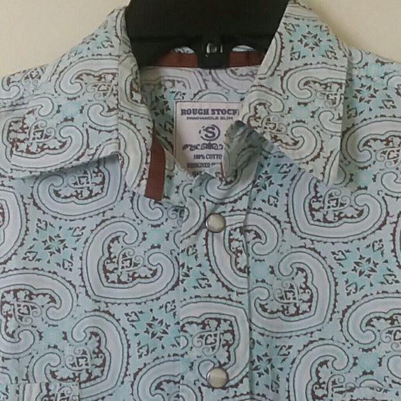 Rough Stock Panhandle Slim Pearl Snap size S - Picture 2 of 8